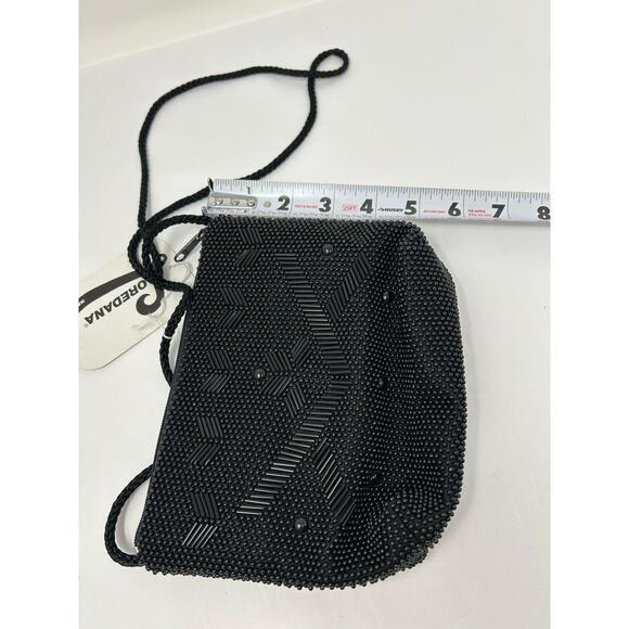 NEW Loredana Evening Bag Cross Body Black Beaded Prom Event Cocktail Party Glam - Picture 5 of 9